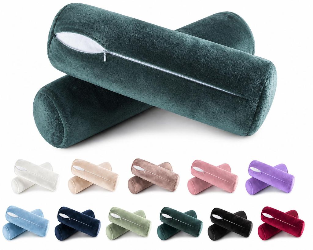 Nackenrollen Bezug 2er Set 15x40 cm – Nackenmassagekissen Produktbild  KI-generiertes Bild