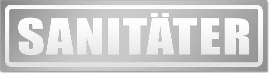 Kiwistar Sanitäter invertiert Magnetschild Schild magnetisch - 20cm Silber - Magnetfolie für Auto PKW Kfz