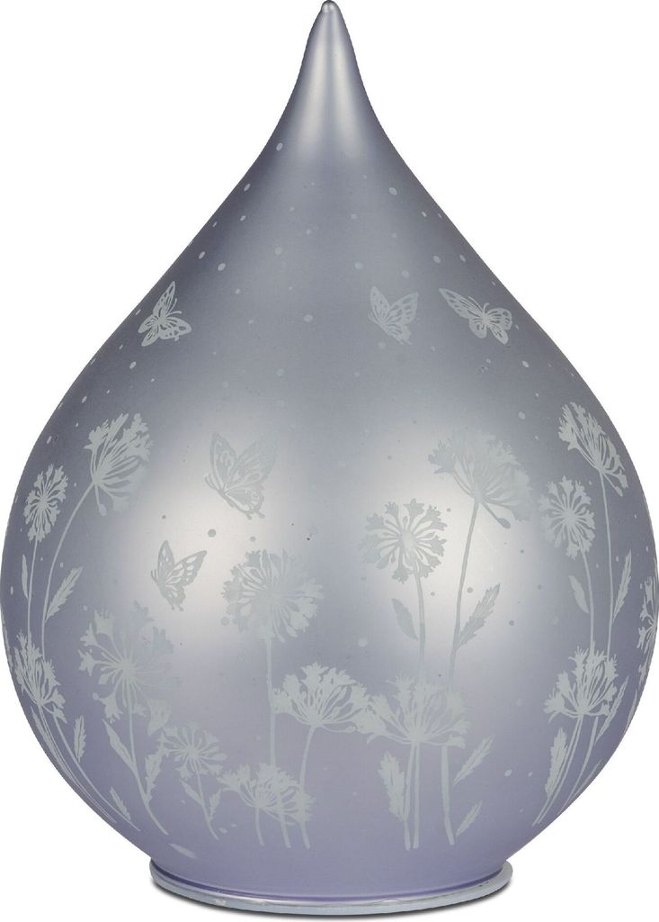 LED Tischlampe BLUMENWIESE in Tropfenform 21cm lila mit Timer Formano F25