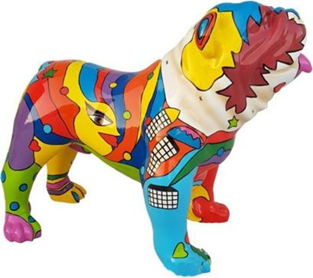 Skulptur Hund Ich bleibe draußen Kunststoff 90 cm Laden Restaurant Garten Deko