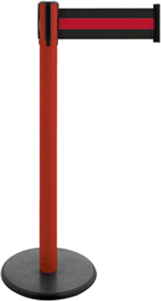 Gurt-Absperrpfosten GLA 29 rot, Kunststoff, 1000 mm Höhe, Produktbild 