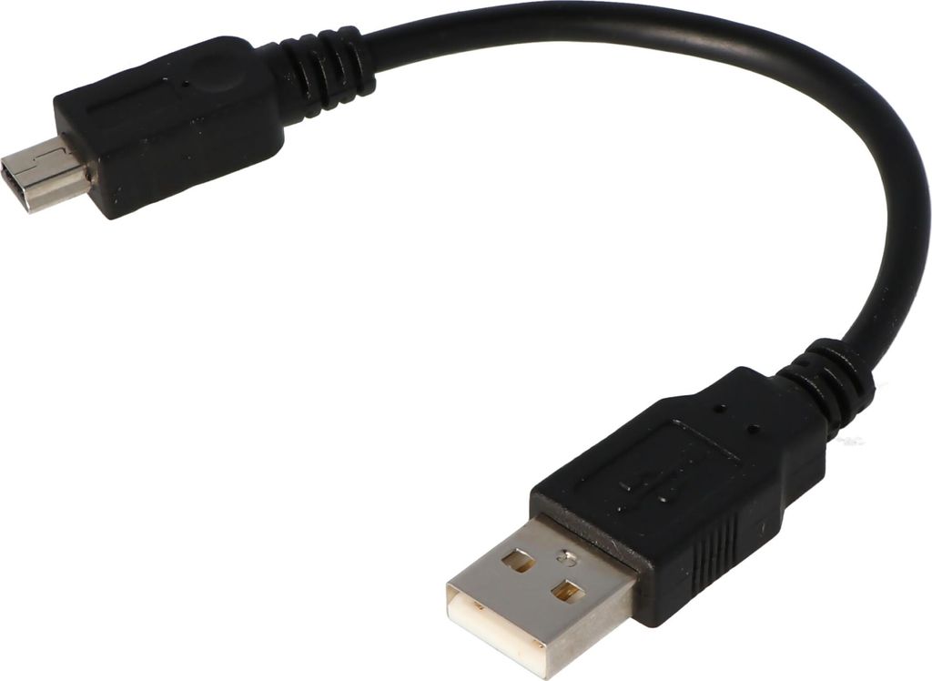 USB 2.0 Hi-Speed Kabel, USB auf USB-Mini Stecker, schwarz, Länge 15cm bruno postel meblito