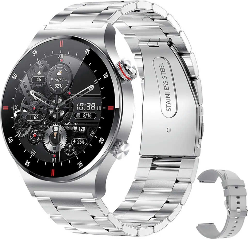Montre Connectée QW33 NFC Argent : Ne Manquez Plus Aucun Appel !