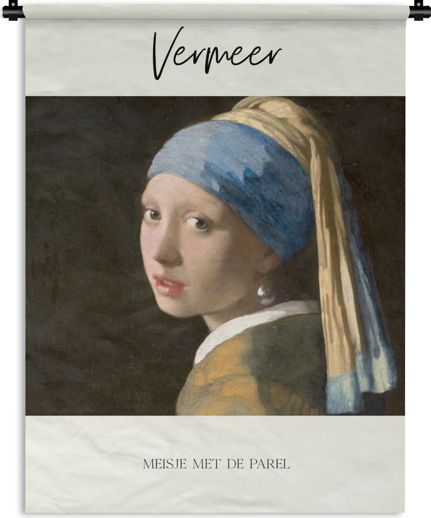 MuchoWow Wandteppich Wandbehang Kunst - Das Mädchen mit dem Perlenohrring - Johannes Vermeer 60x80 cm Tapisserie Dekoration Wandtuch - Decke - W...