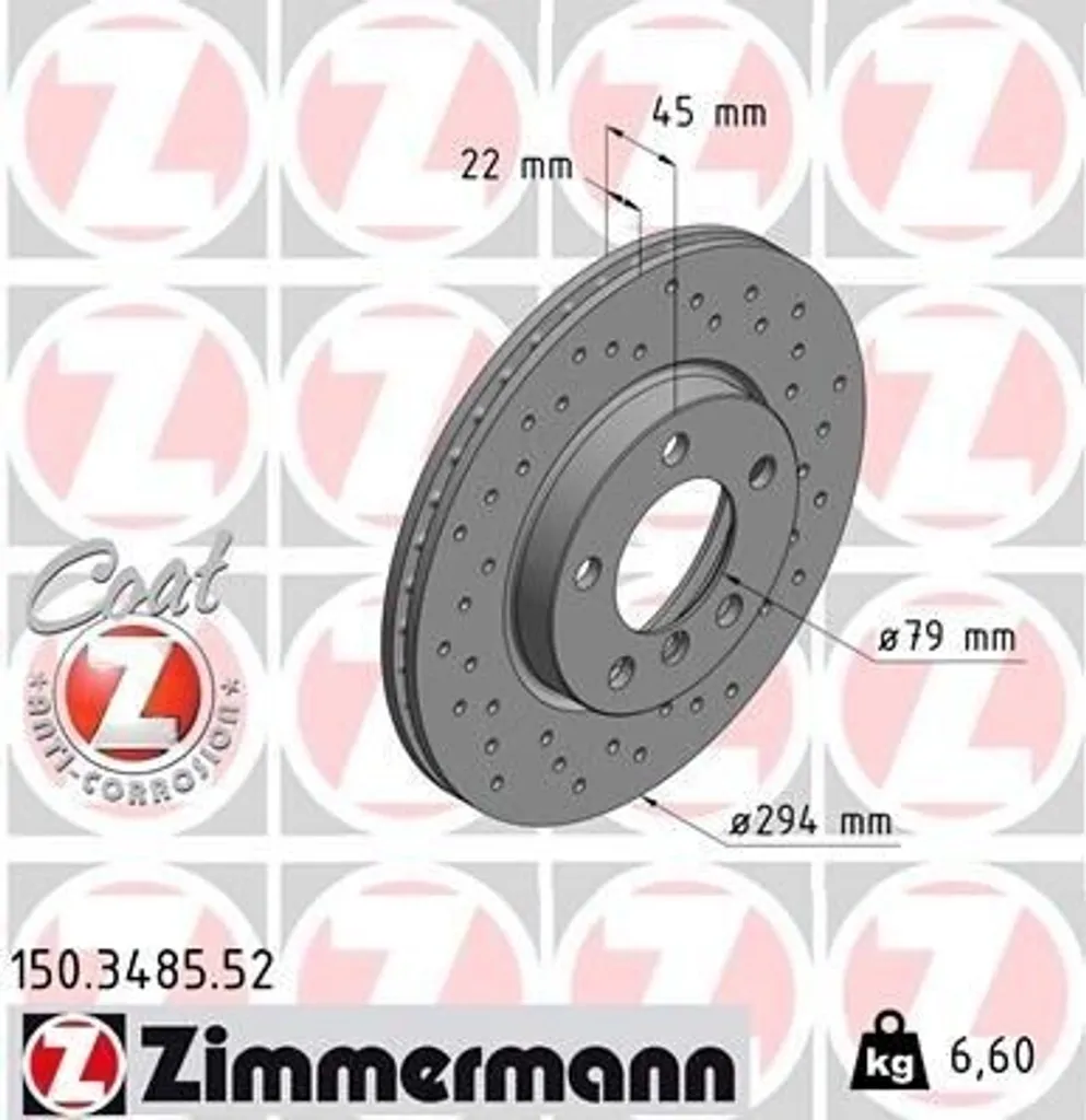 Disque de frein Zimmermann 150.3485.52 haute teneur en carbone Mini R60