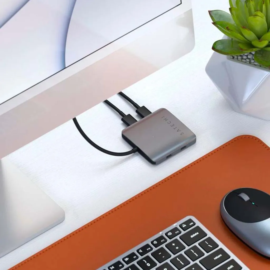 Satechi - Hub USB-C a 4 porte - Adattatore Quad USB-C Grigio scuro - 5