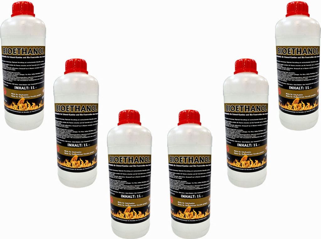 Bioethanol 6 Liter [ 6 x 1 Liter ] 96,6% Kamin Ethylalkohol Produktbild 