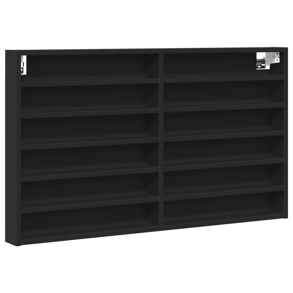 Mobile Vetrina a Parete Nero vidaXL 100x8,5x58 cm | Design Slim