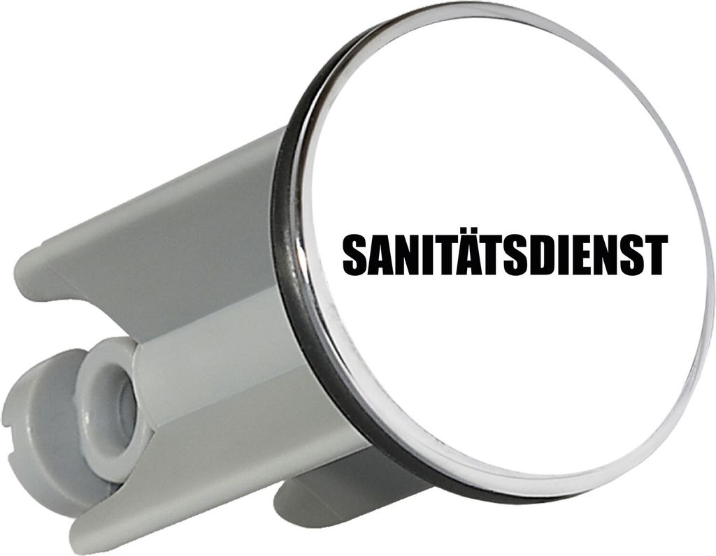 Huuraa Waschbeckenstöpsel Sanitätsdienst Schriftzug 4cm höhenverstellbar Abflussstopfen Geschenkidee