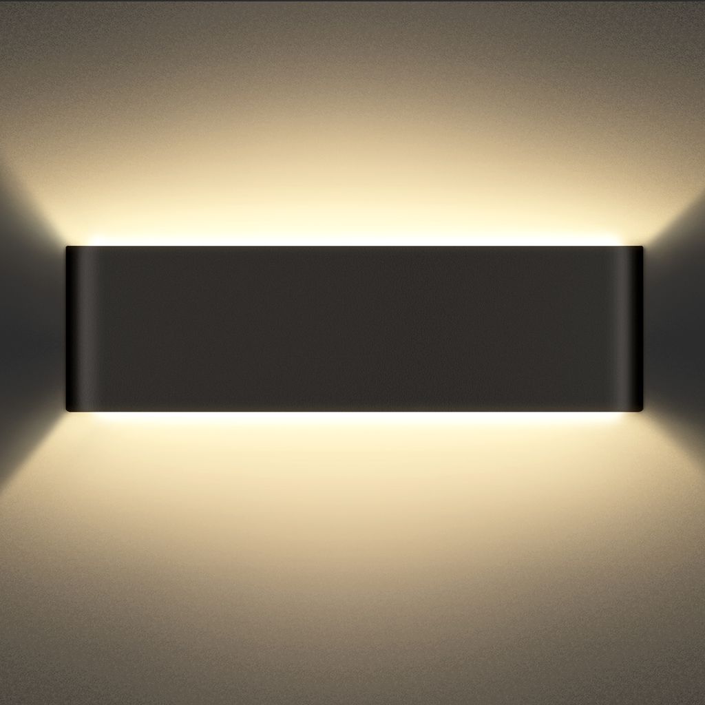 LED Wandleuchte Innen Wandlampe Up Down Schwarz Wandbeleuchtung Flurlampe 6/12W 