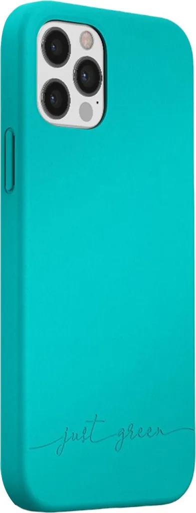 Custodia iPhone 12 Pro JUST GREEN TPU Blu Turchese - Cover Soft Touch