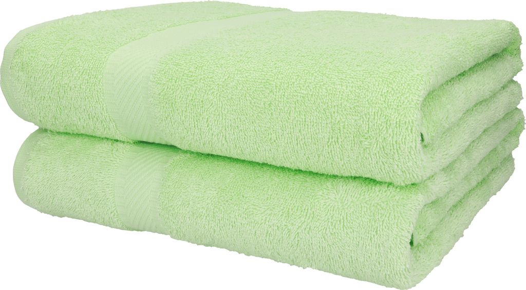 Betz 2 Stück Duschtücher Set Palermo Größe 70x140 cm 100% Baumwolle Badetuch Duschhandtuch Sporthandtuch Farbe grün