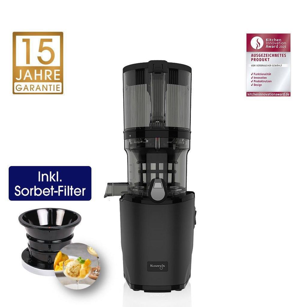 Kuvings Auto8 Slow Juicer, Farbe:Schwarz