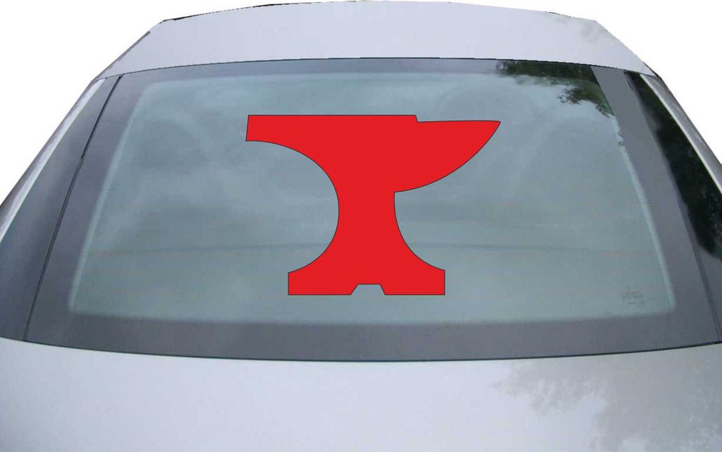 Indigos UG - Aufkleber Heckscheibe & Motorklappe DE2849 - rot - 600x423 mm - Amboss - Auto Scheiben Fenster Heckklappe Tuning Racing JDM - Die cut