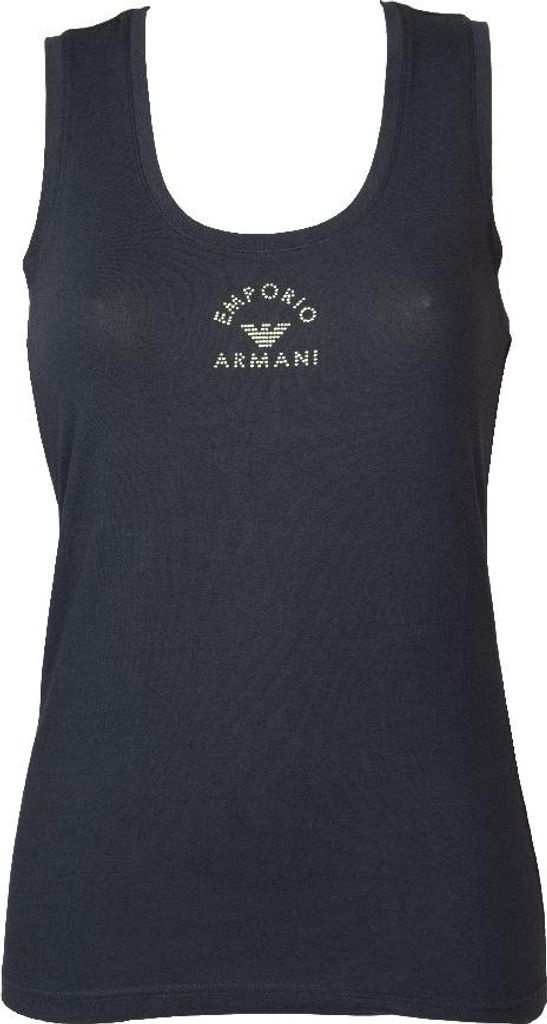 EMPORIO ARMANI Damen-Tanktop, weites Schulter-Tanktop aus Stretch-Baumwolle mit Logo, Artikel 163319 4R223, XS - IT I / CN 155/80Y / BR XP / MX ECH...