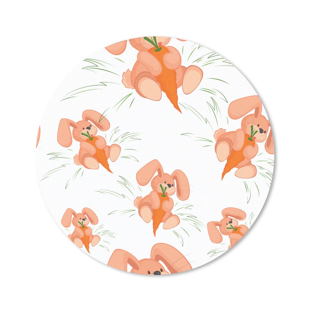MuchoWow Mauspad Mousepad Kaninchen - Gemüse - Muster 20x20 cm - Mousepads - Maus Mat - Pad - Mausunterlage - Schreibtischmatte
