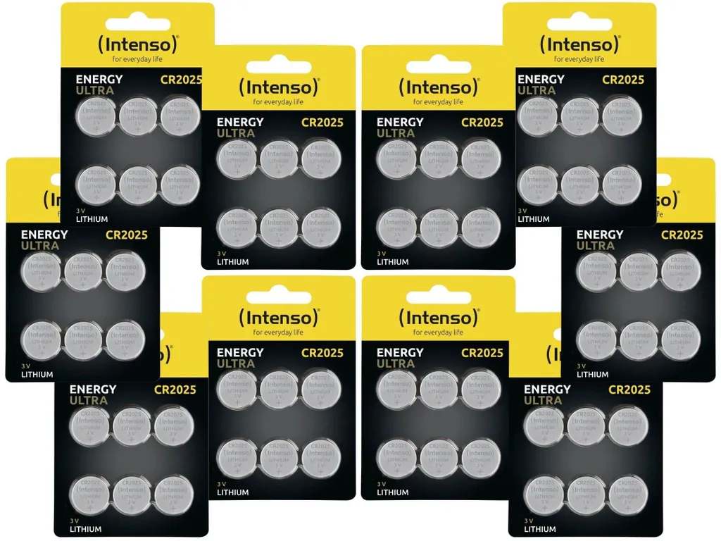 Piles Bouton CR2025 Intenso Lithium 3V Kit de 60 Unités Haute Densité