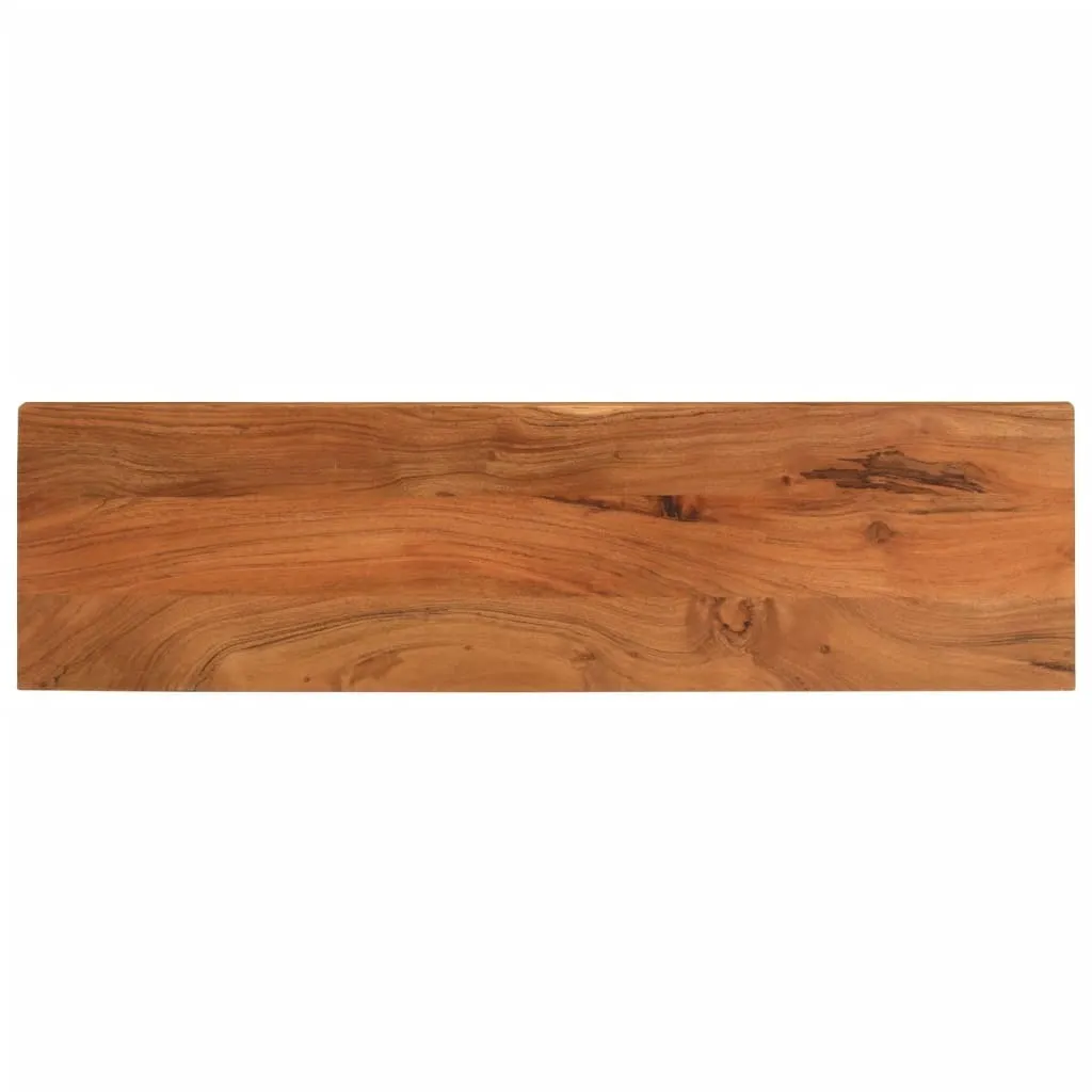 Piano Tavolo Legno Massello Acacia 100x40x2,5 cm - Top Rettangolare Vero