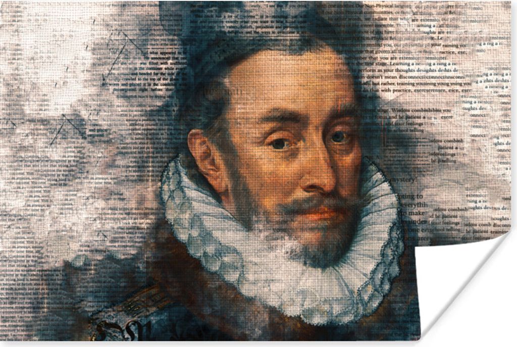 MuchoWow Poster Wilhelm von Oranien - Adriaen Thomasz - Zeitungsartikel 180x120 cm - Fotoplakat