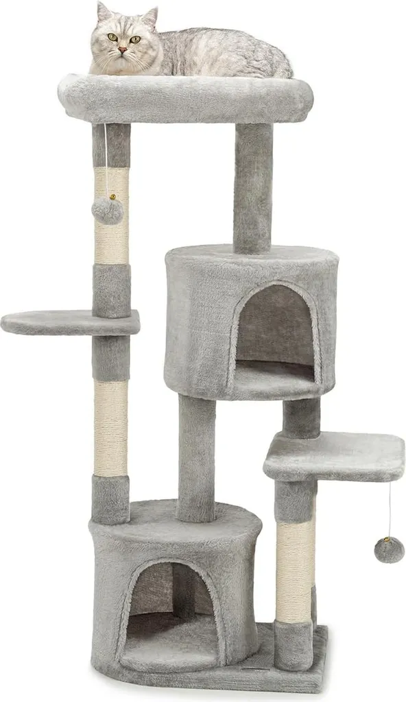 Arbre à chat pour petits et grands chats - Espace repos gris 115 cm