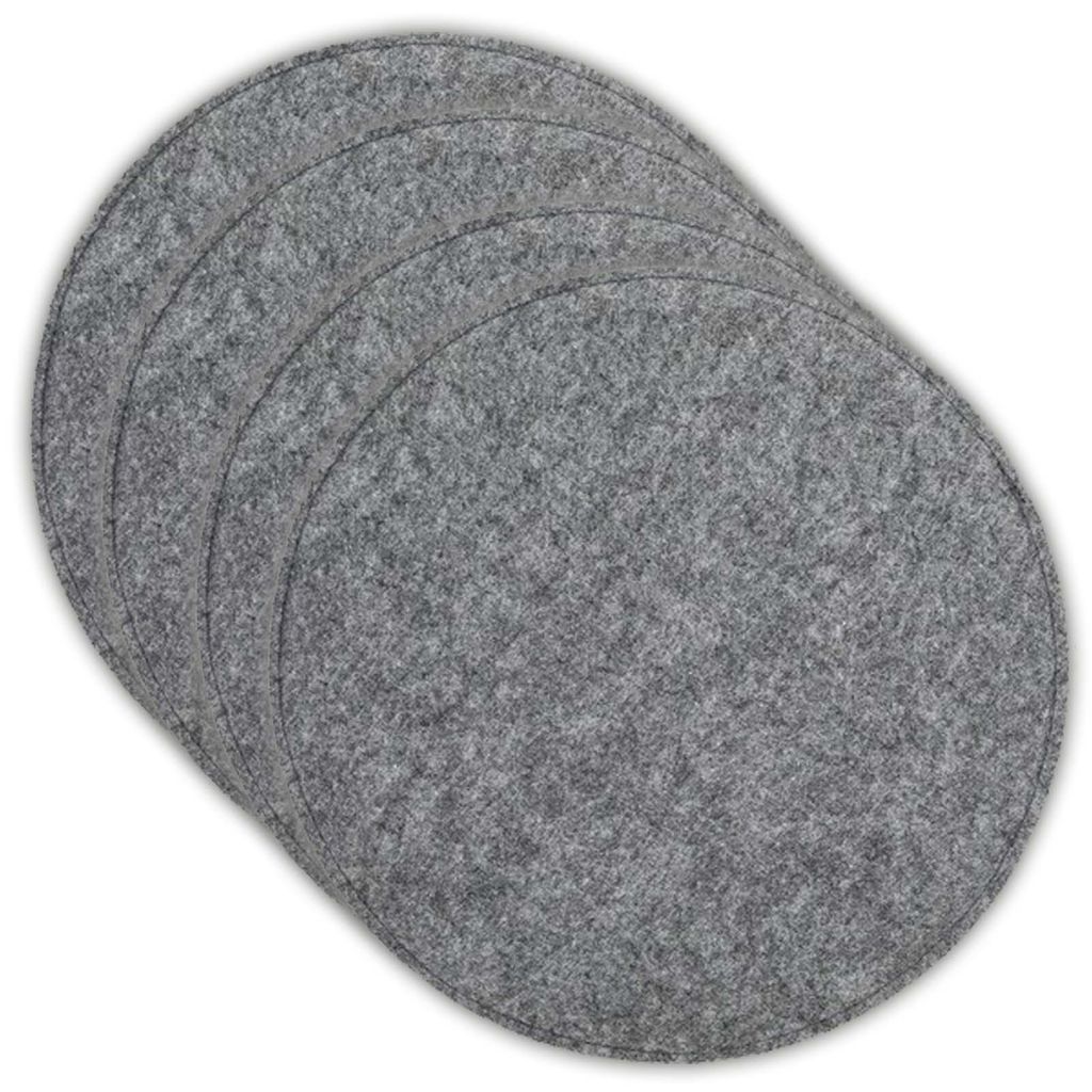 VOSSBACH 4er Set Filz Sitzkissen Grau Rund Ø 35 cm mit Produktbild 