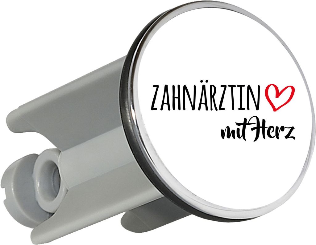 Huuraa Waschbeckenstöpsel Zahnärztin mit Herz 4cm höhenverstellbar Abflussstopfen Geschenkidee