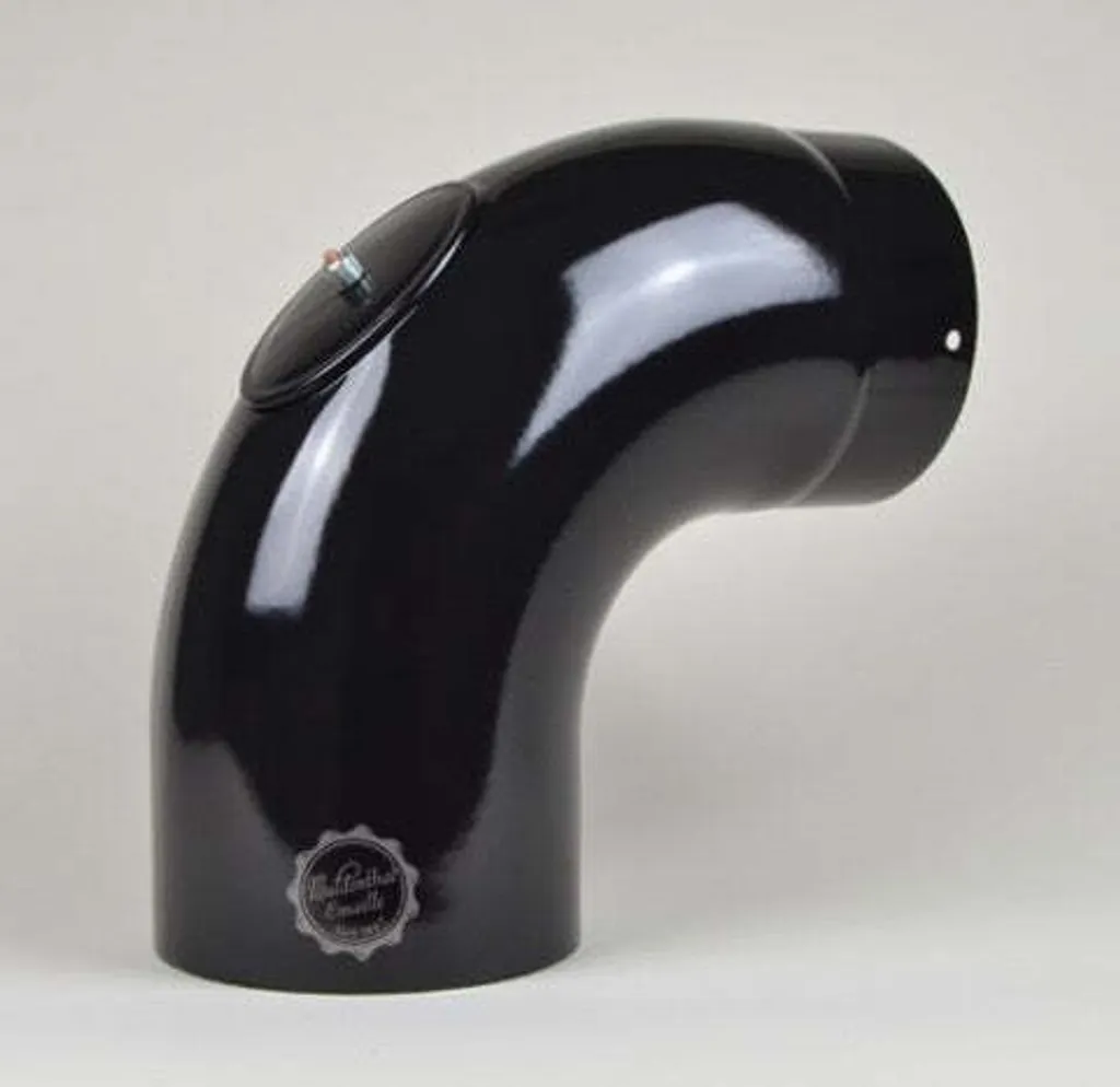 Curva Gomito 90° Smaltata Bianca DN 130 Ispezionabile per Stufe