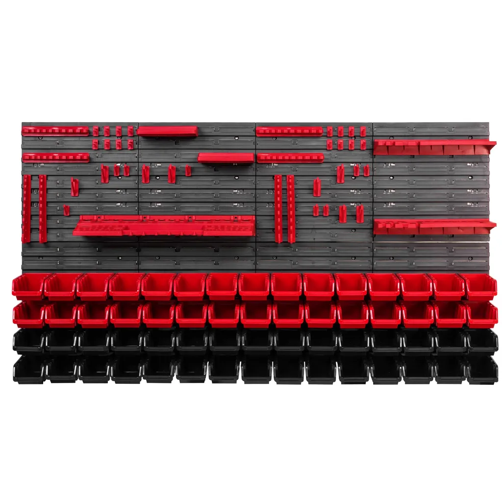 Paroi d'outils extra-résistante 156x78cm avec 60 bacs à bec modulables - 2