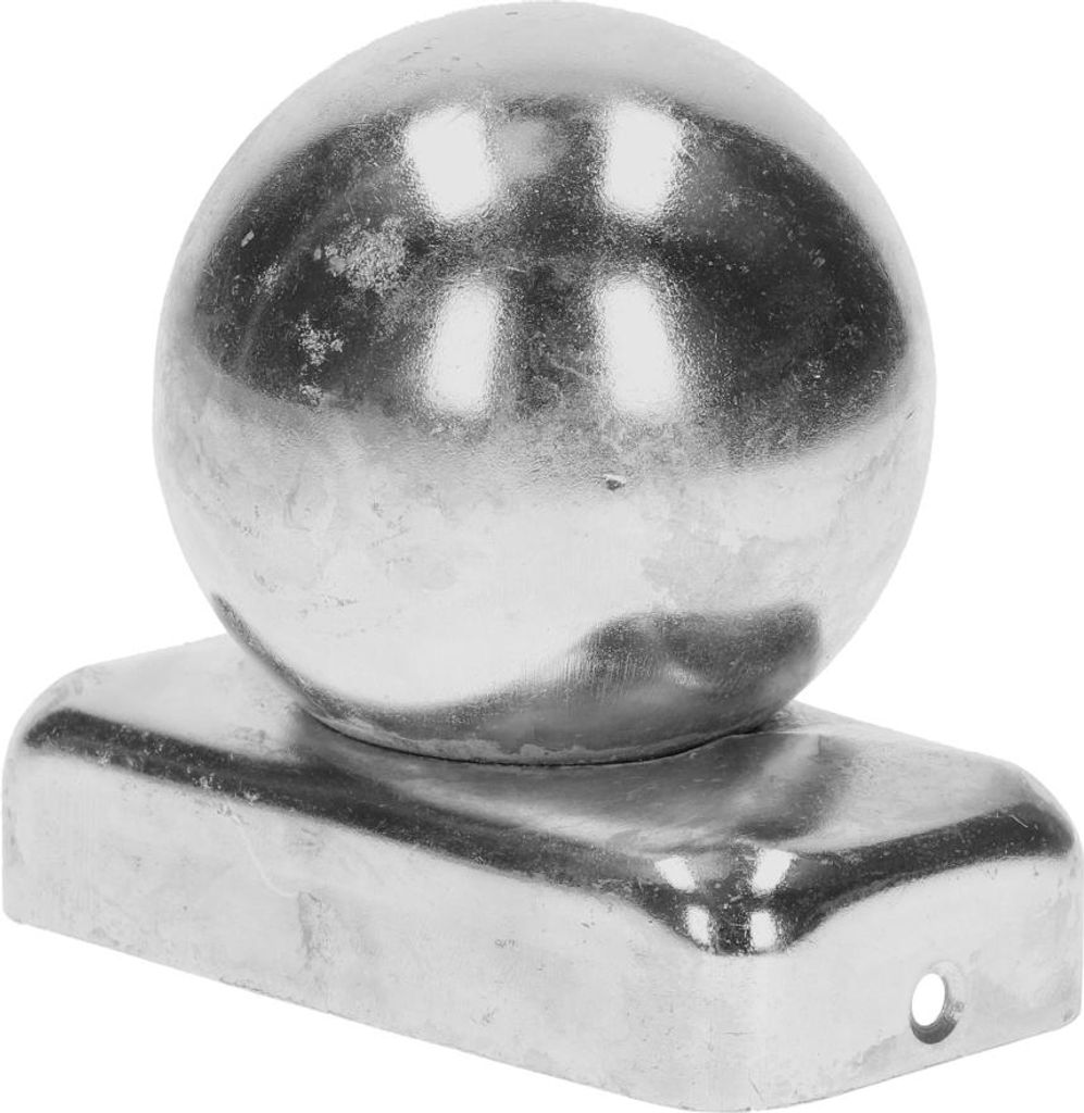 LogistSystem - Pfostenkappe rechteckig mit Kugel 50 mm für Zaunpfosten 80x40 mm - Verzinktem Stahl - Pyramiden Form - Abdeckkappe für Holzpfosten...