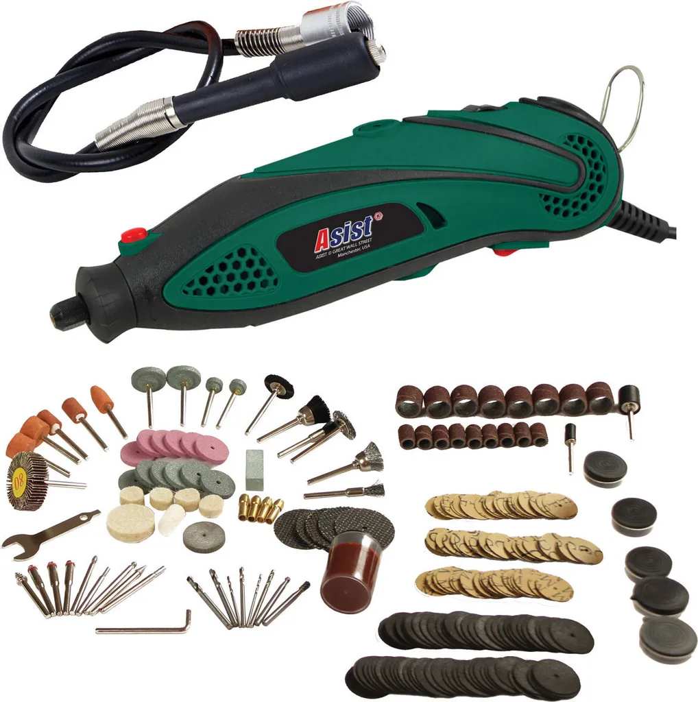 Outil Rotatif Multifonction 135W Mini Meuleuse Direct et 210 Embouts
