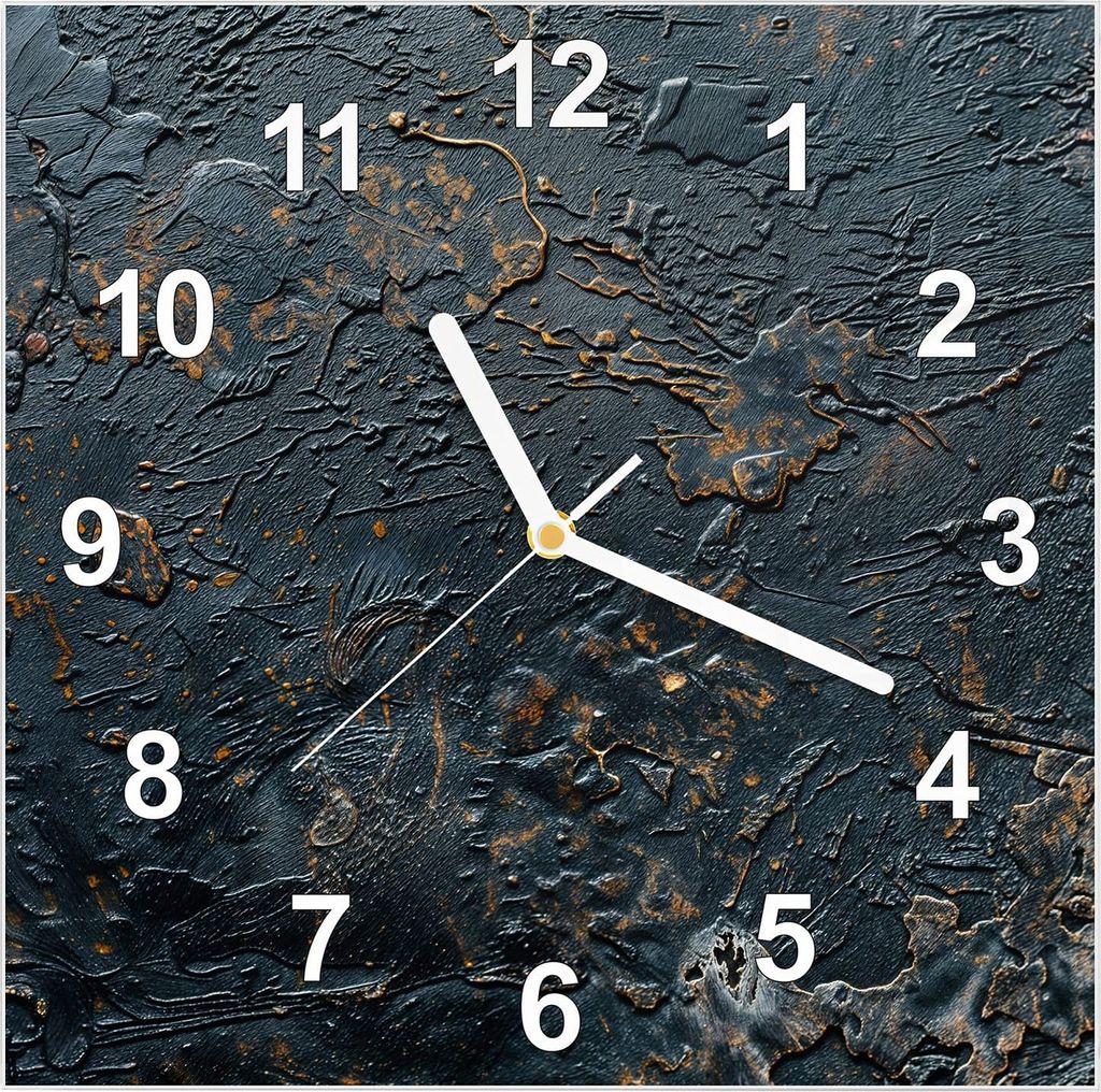 Wanduhr aus Glas mit Motiv Abstrakte Struktur- 30 x 30 cm - inkl. Aufhängesystem