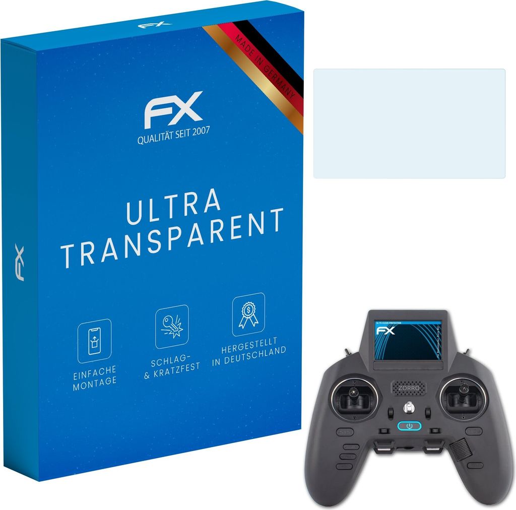 atFoliX FX-Clear 3x Schutzfolie kompatibel mit Radiomaster Zorro (M2) Displayschutzfolie