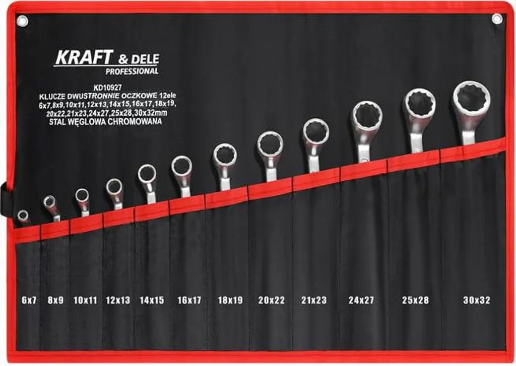 Kraft & Dele KD10927 Set di chiavi ad occhio bilaterali 12 pz