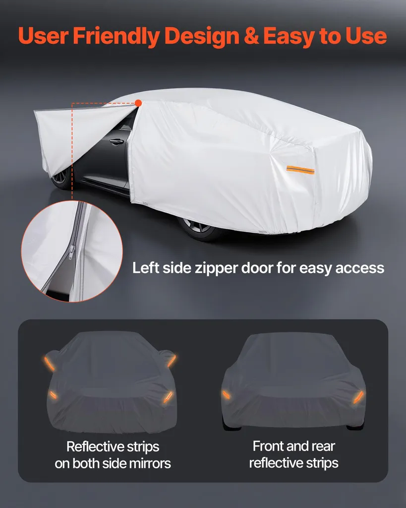 Housse de protection voiture intégrale argentée pour grande berline Luxe - 4