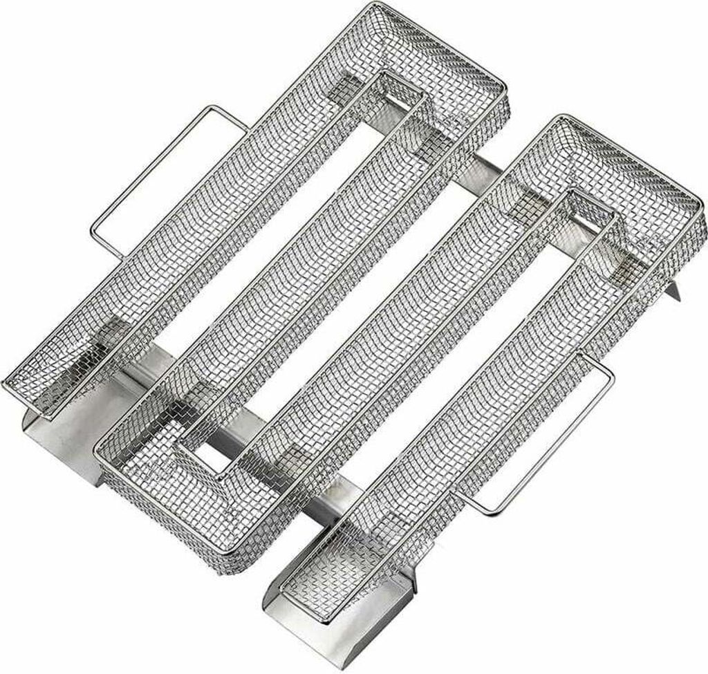Kaltrauchgenerator aus Edelstahl, M-förmiger Kaltrauchgenerator für BBQ (22,5 x 17,5 x 4,5 cm) zum Räuchern von Fleisch, BR-Life