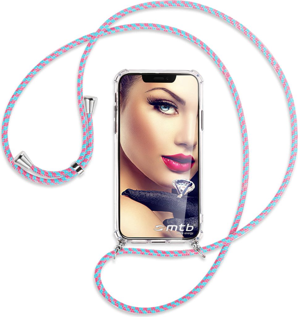 Handykette / Umhängehülle (S) für Nokia C31 (6.75'') Crossbody Hülle Case zum Umhängen mit Band - Farbe: rosa