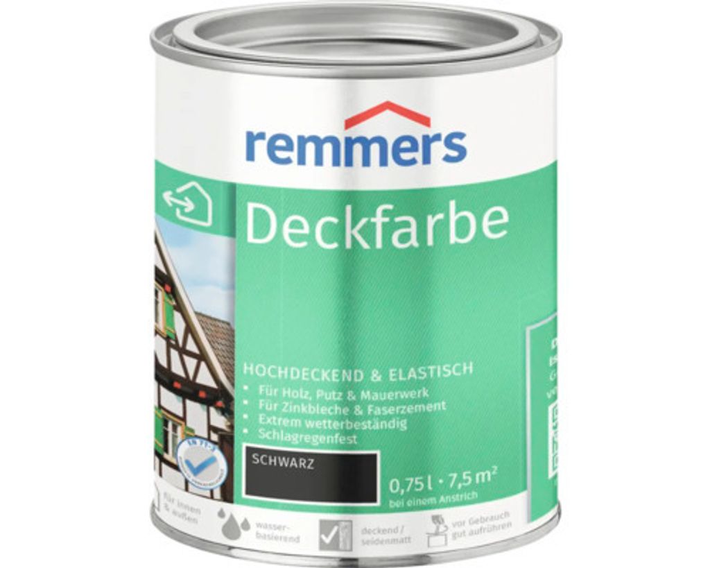 Remmers Czarna farba kryjąca wiadro 0,75 l Zdjęcie produktu 