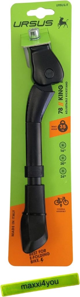 Fahrrad Seitenständer Ursus "King" Mini - inkl. maxxi4you Reflexband