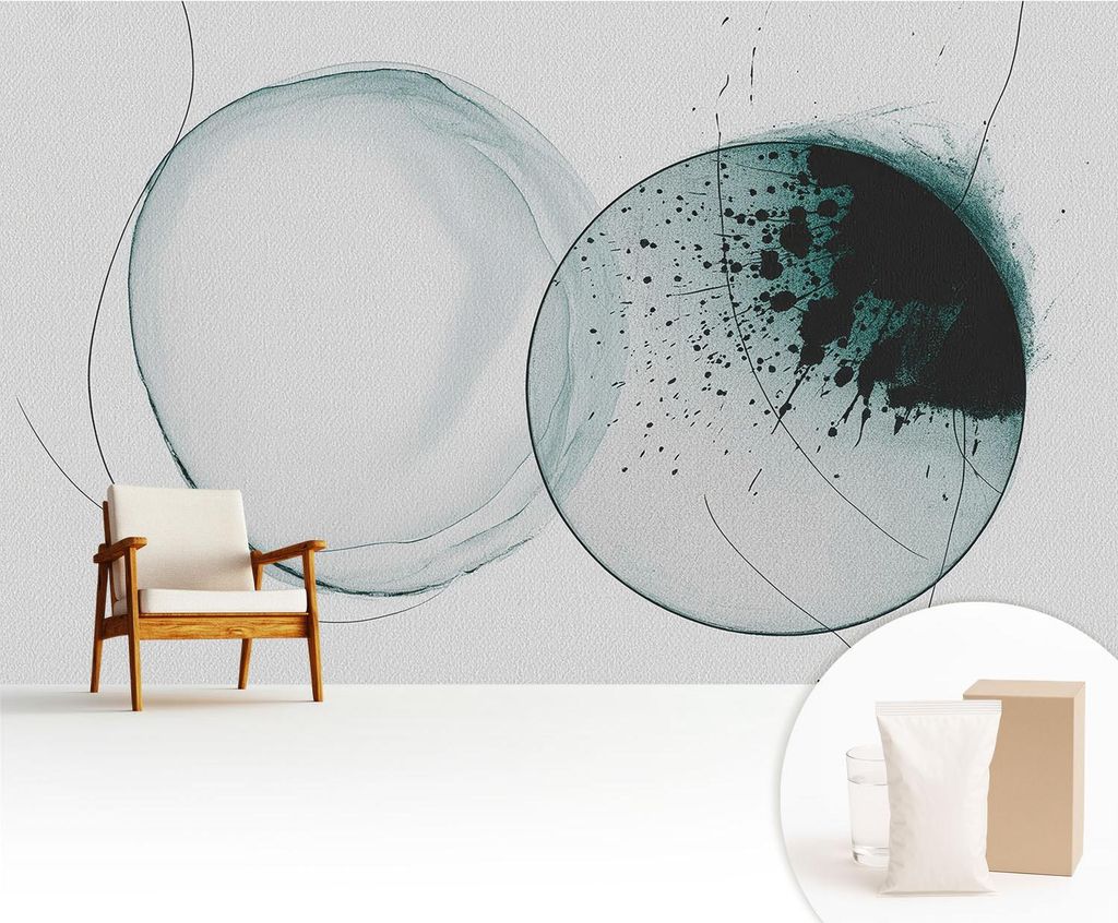 Fototapete - 416x254 cm - Tapete - Wandtapete - Wandbilder - Dekofolie - Tapete Folie - Wand - Dekoration - Wohnzimmer - Grüne Kreise