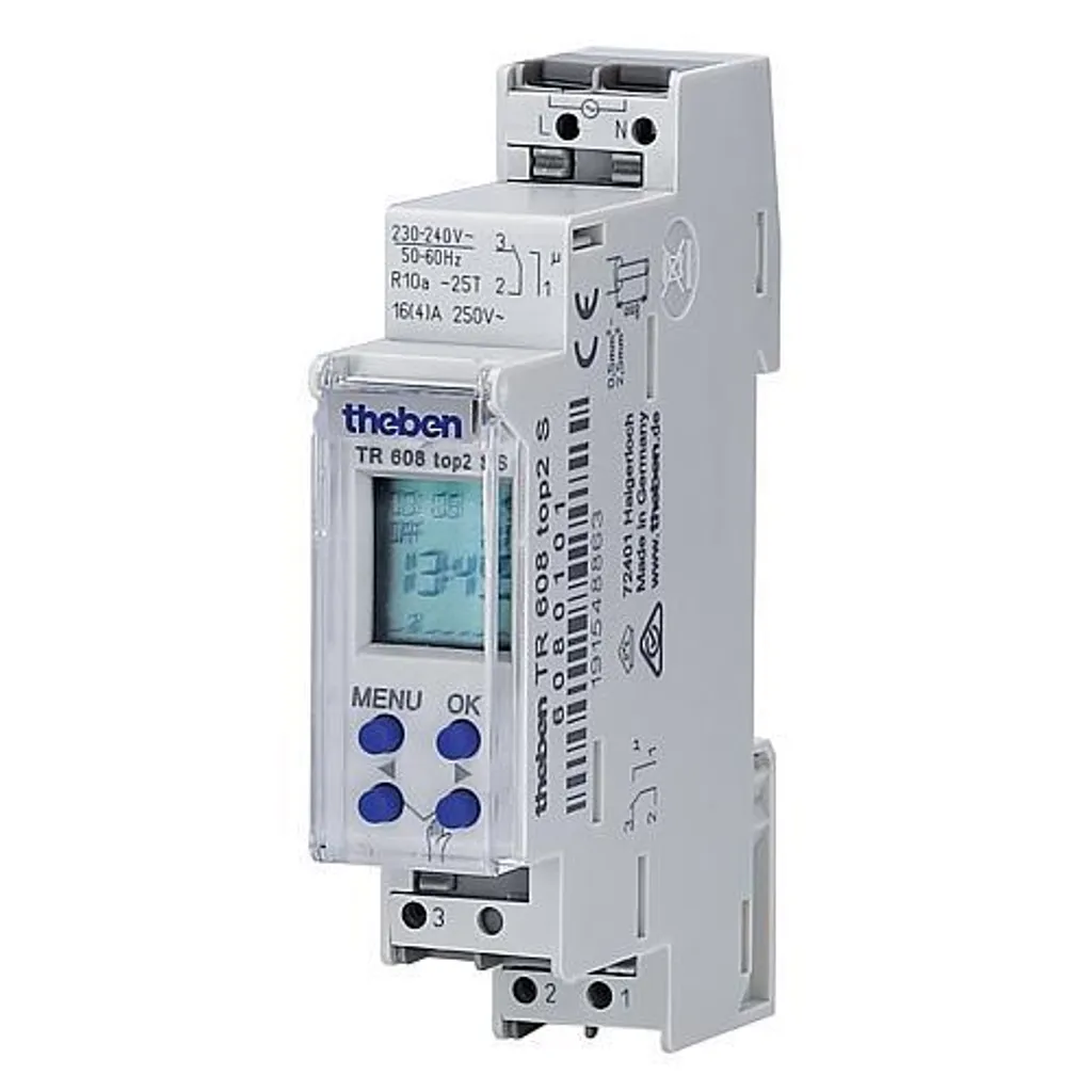 Programmateur hebdomadaire digital Theben 1 canal pour tableau 1 TE - 11