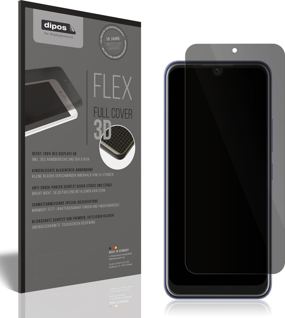 Full Cover Privacy Blickschutzfolie für itel A49 Play Folie Anti-Shock