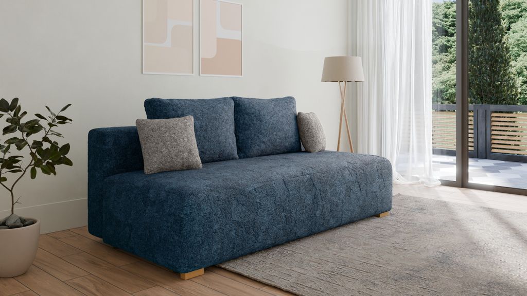 Schlafsofa aus Bouclé - Polstersofa, Sofa mit Schlaffunktion und Bettkasten, Polstersofa, Sofagarnitur Wohnlandschaft mit Bettfunktion, Couch für...