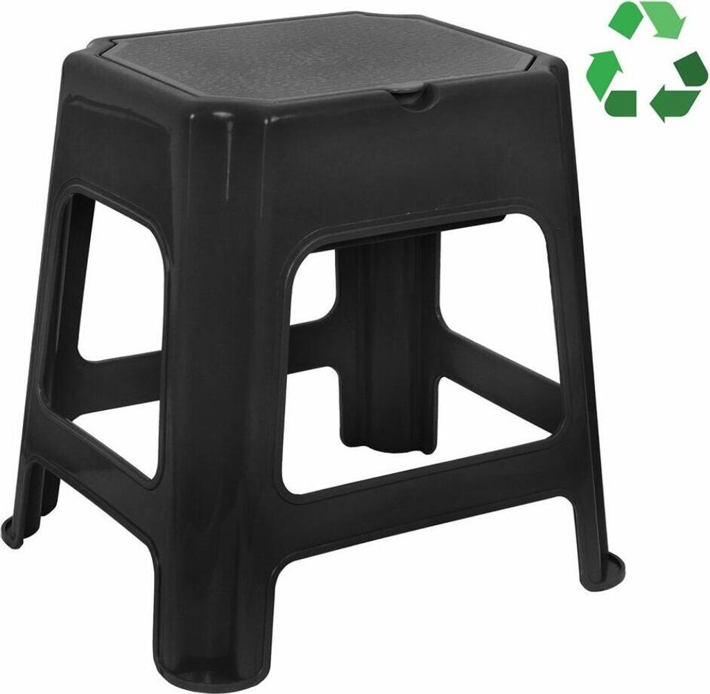 Badhocker mit Stauraum, schwarz