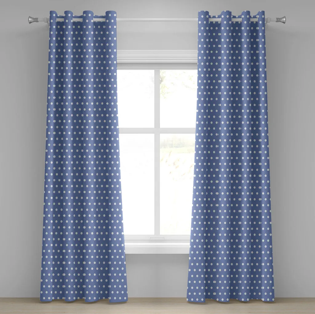 Tenda a Pannelli Pois Blu ABAKUHAUS 280x225cm Vintage per Finestre