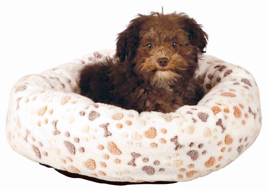 TRIXIE Lingo, Donut pet bed, Innenraum, Hund, Beige, Braun, Weiß, Oval, Muster