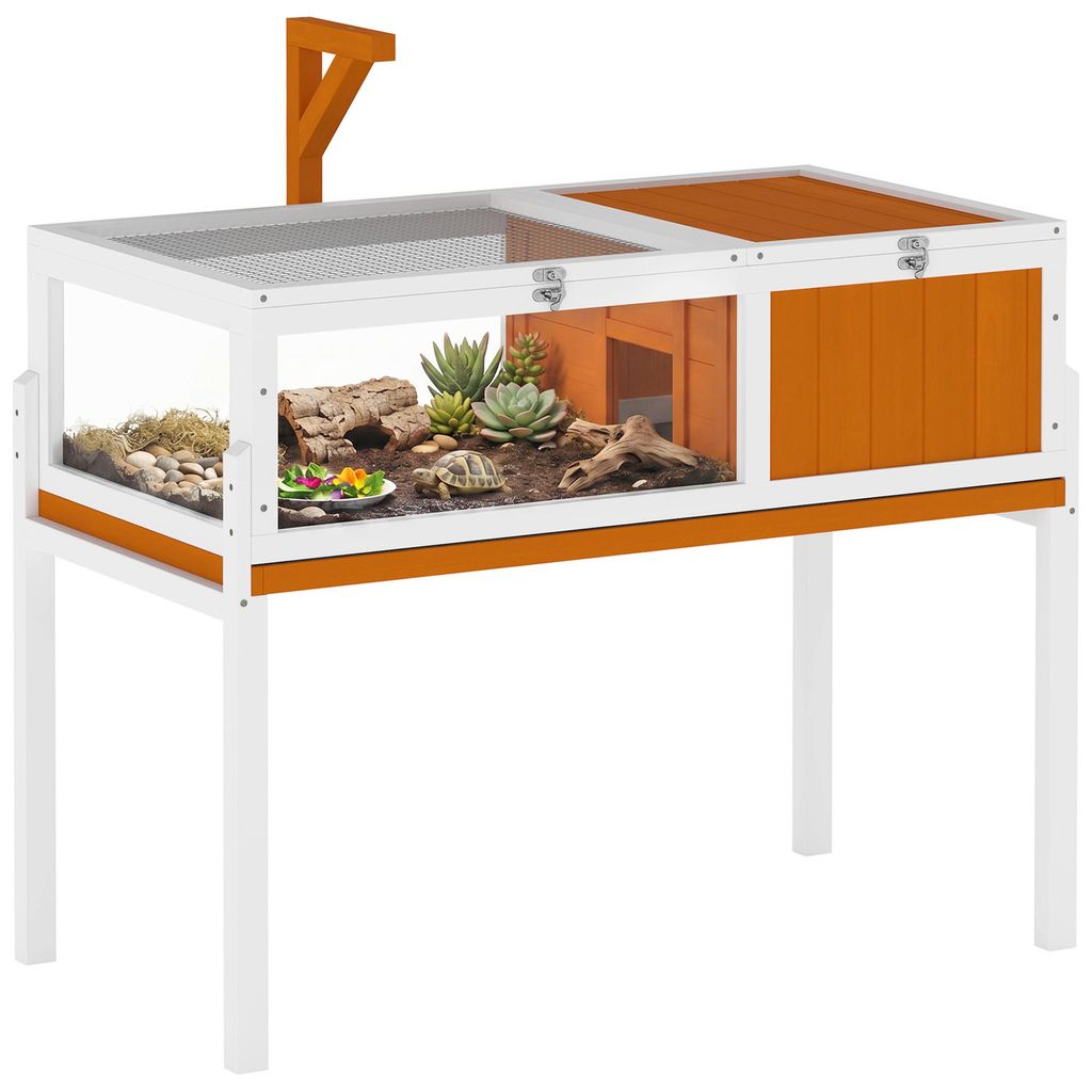 PawHut Schildkrötenhaus aus Holz Schildkrötengehege mit Produktbild 