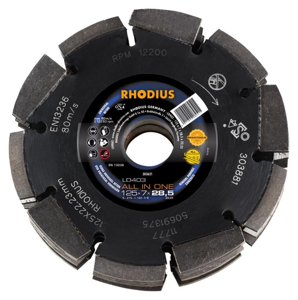 Rhodius 304504 Diamond cutting disc 125 mm 1 pc(s) Concrete Immagine del prodotto 