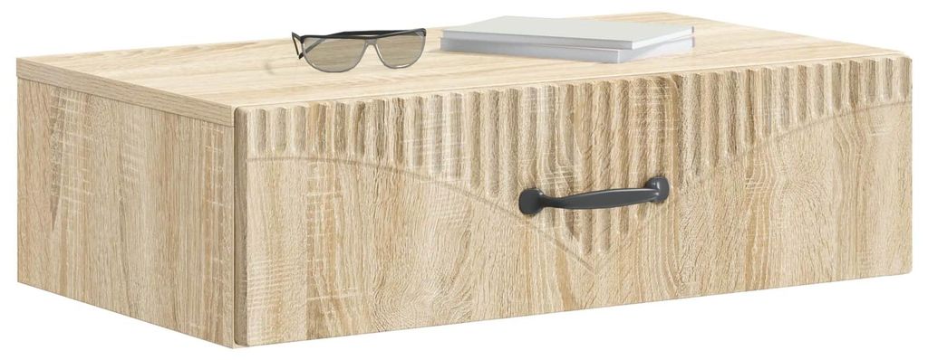 vidaXL Wandmontierter Beistelltisch Sonoma-Eiche 59 x 34,5 x 17 cm