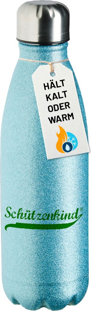 Huuraa Trinkflasche Schützenkind Vintage 500ml Blue Edelstahl Wasserflasche Trinkflasche Geschenkidee