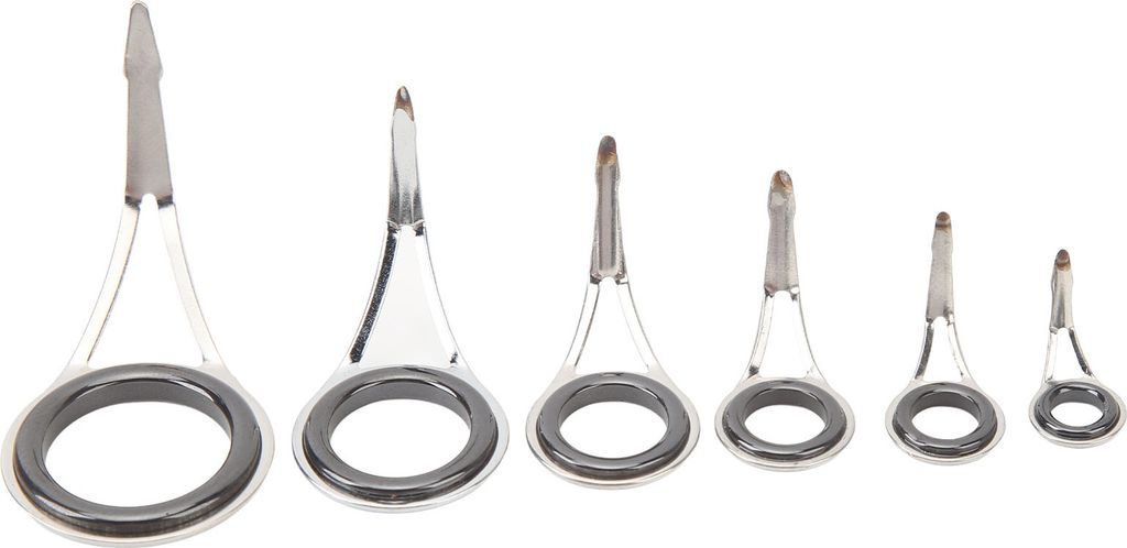 6 -pcs -Stangenführer Ringe Tipp Reparaturkit Edelstahl Keramik verschiedener Größe Fischereizubehör für DIY -Stange